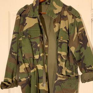 Oversized Army Print Jacket